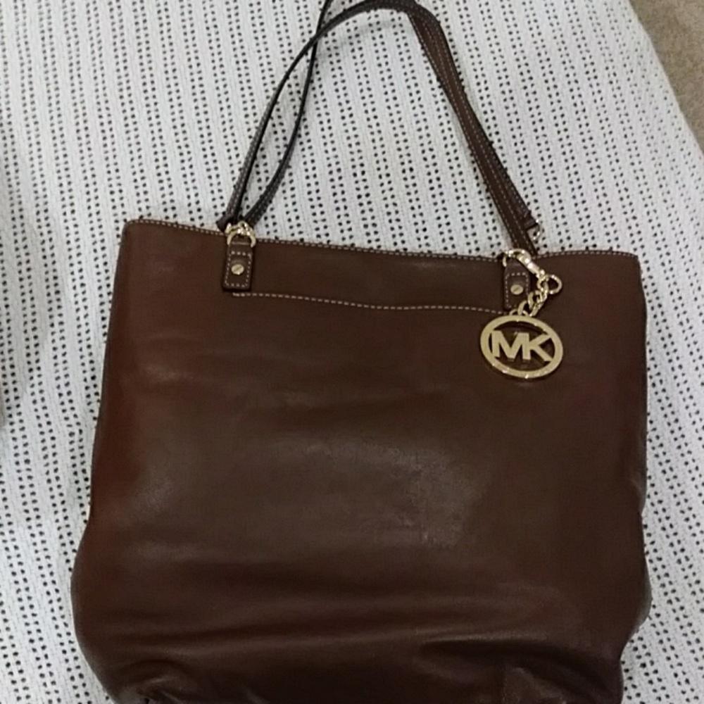 Handbag Dark Camel brown leather